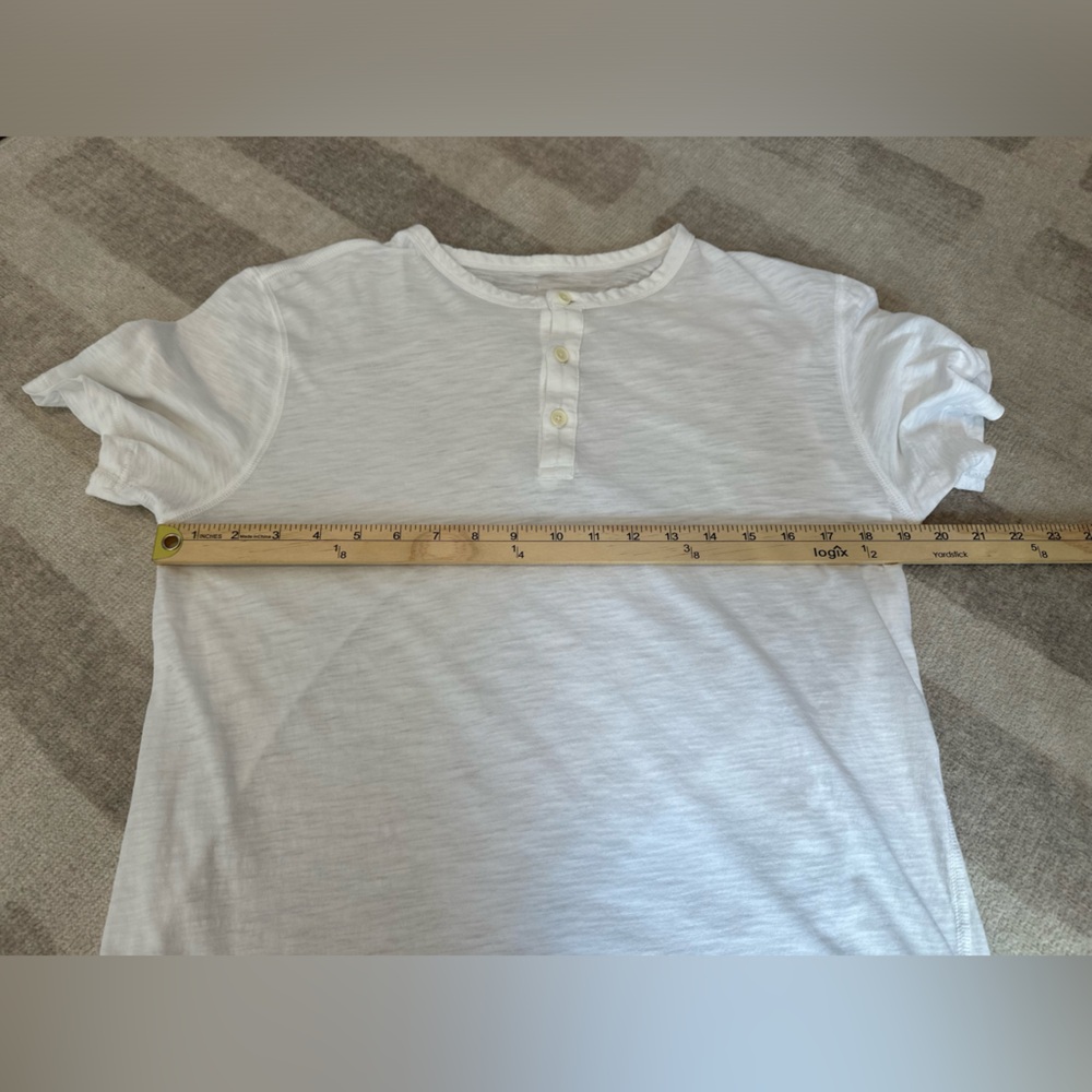 Everlane Men’s Cotton Slub Henley Short Sleeve White (Size L) - Picture 7 of 7